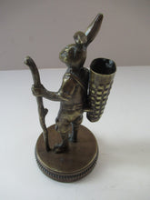 Load image into Gallery viewer, Vintage Brass Hiking Rabbit Novelty Match Holder 1940s
