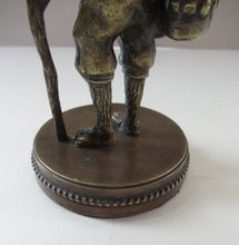 Load image into Gallery viewer, Vintage Brass Hiking Rabbit Novelty Match Holder 1940s
