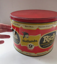 Load image into Gallery viewer, Vintage 1950s HUGE Rich Toffee &amp; Chocolate Assortment HOLLAND&#39;S Tin
