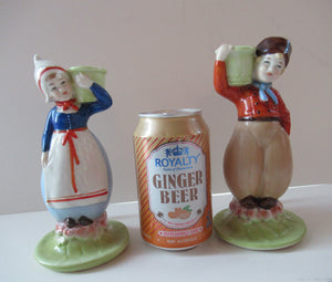 Dutch Boy and Girl Pair of Art Deco Candlesticks