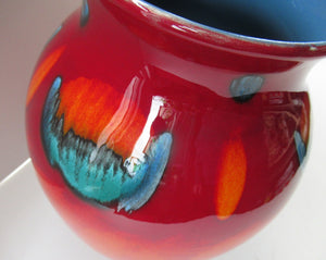 Contemporary Large Poole Bulbous Vase Volcano Glaze