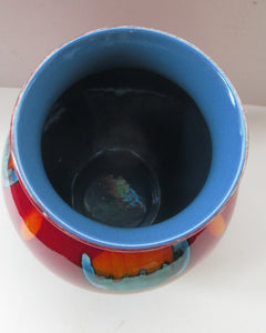 Contemporary Large Poole Bulbous Vase Volcano Glaze