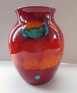 Contemporary Large Poole Bulbous Vase Volcano Glaze