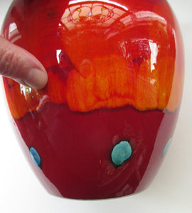 Contemporary Large Poole Bulbous Vase Volcano Glaze
