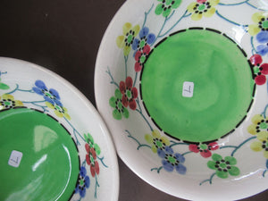 SCOTTISH POTTERY Bowls (L) PAIR of Smaller Bough Pottery Pudding Bowls painted by Chrissie Amour