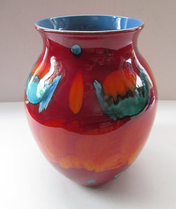 Contemporary Large Poole Bulbous Vase Volcano Glaze