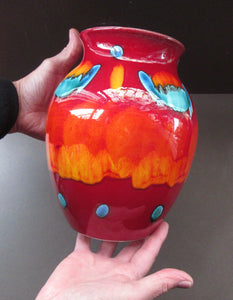 Contemporary Large Poole Bulbous Vase Volcano Glaze