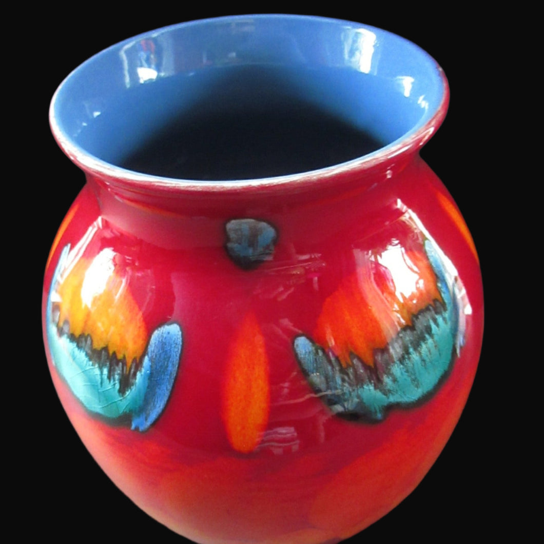 Contemporary Large Poole Bulbous Vase Volcano Glaze