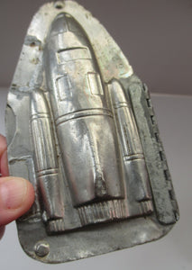 Vintage Spaceship or Space Rocket Tin Hinged Chocolate Mould