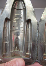 Load image into Gallery viewer, Vintage Spaceship or Space Rocket Tin Hinged Chocolate Mould
