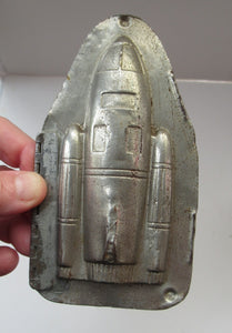 Vintage Spaceship or Space Rocket Tin Hinged Chocolate Mould