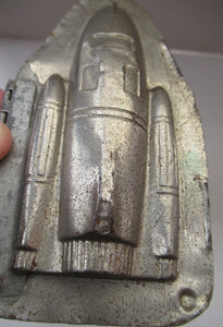 Vintage Spaceship or Space Rocket Tin Hinged Chocolate Mould