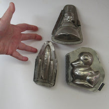 Load image into Gallery viewer, Vintage Spaceship or Space Rocket Tin Hinged Chocolate Mould
