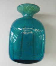 Load image into Gallery viewer, 1970s Ming Pattern Mdina Glass Bottle Vase. Green and Blue Stripes
