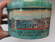 Load image into Gallery viewer, Vintage American Toffee Tin. FRALINGER&#39;S Salt Water Taffy. Atlantic City Image
