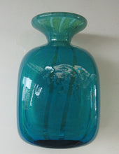 Load image into Gallery viewer, 1970s Ming Pattern Mdina Glass Bottle Vase. Green and Blue Stripes
