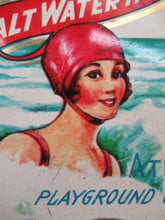 Load image into Gallery viewer, Vintage American Toffee Tin. FRALINGER&#39;S Salt Water Taffy. Atlantic City Image
