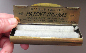Victorian Tin with Original Contents. Charcoal Refills for the INSTRA HAND WARMER