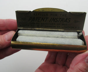 Victorian Tin with Original Contents. Charcoal Refills for the INSTRA HAND WARMER