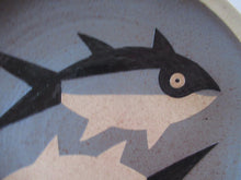 Load image into Gallery viewer, Vintage British Art Pottery Charger by Susan Brittleton. Abstract Fishes
