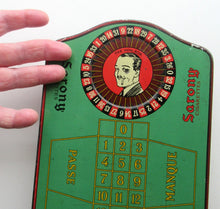 Load image into Gallery viewer, 1920s Vintage Tin Shaped as a Roulette Table - with original separate spinner
