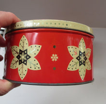 Load image into Gallery viewer, Vintage 1950s Sweets Tin. Abstract Atomic Designs. Snowflake and Aquarium
