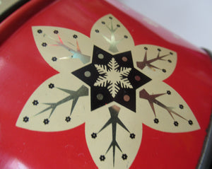 Vintage 1950s Sweets Tin. Abstract Atomic Designs. Snowflake and Aquarium