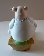 Load image into Gallery viewer, Antique Porcelain Nodder or Swinger Pin Tray by Schafer &amp; Vater. Wee Pig Dressed as Lady 
