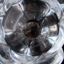 Load image into Gallery viewer, 1990s PAIR of Heavy Clear Glass Royal Copenhagen Lotus Candle Holders. Large Size
