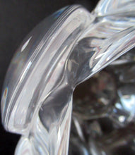 Load image into Gallery viewer, 1990s PAIR of Heavy Clear Glass Royal Copenhagen Lotus Candle Holders. Large Size
