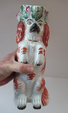 Load image into Gallery viewer, Cute ANTIQUE STAFFORDSHIRE 19th Century Tall Spaniel Dog Jug or Pitcher
