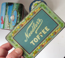 Load image into Gallery viewer, Three Vintage 1960s Advertising Tins. Butlins, Budgies and Needler&#39;s Toffee
