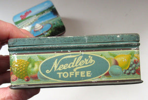 Three Vintage 1960s Advertising Tins. Butlins, Budgies and Needler's Toffee