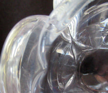 Load image into Gallery viewer, 1990s PAIR of Heavy Clear Glass Royal Copenhagen Lotus Candle Holders. Large Size
