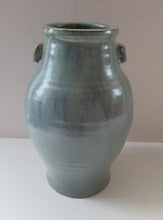 Load image into Gallery viewer, 1940s UPCHURCH Large British Studio Art Pottery Vase in Attractive Grey-Blue Tones 
