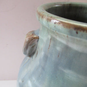 1940s UPCHURCH Large British Studio Art Pottery Vase in Attractive Grey-Blue Tones 