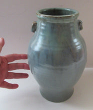 Load image into Gallery viewer, 1940s UPCHURCH Large British Studio Art Pottery Vase in Attractive Grey-Blue Tones 
