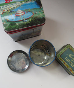 Three Vintage 1960s Advertising Tins. Butlins, Budgies and Needler's Toffee