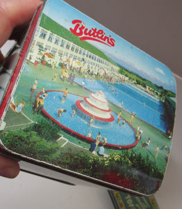 Three Vintage 1960s Advertising Tins. Butlins, Budgies and Needler's Toffee