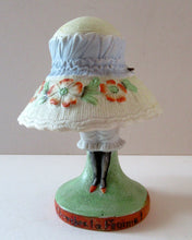 Load image into Gallery viewer, Antique Porcelain Nodder Figurine by Schafer &amp; Vater. CHERCHEZ LA FEMME. Woman in Massive Hat 
