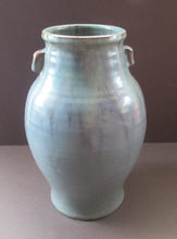 Load image into Gallery viewer, 1940s UPCHURCH Large British Studio Art Pottery Vase in Attractive Grey-Blue Tones 
