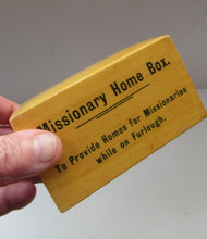 Load image into Gallery viewer, Mauchline Vintage 1930s MISSIONARY Fruitwood Collection Box
