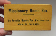 Load image into Gallery viewer, Mauchline Vintage 1930s MISSIONARY Fruitwood Collection Box

