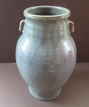 Load image into Gallery viewer, 1940s UPCHURCH Large British Studio Art Pottery Vase in Attractive Grey-Blue Tones 
