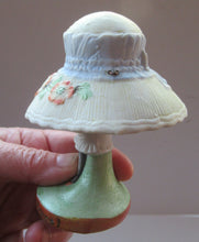 Load image into Gallery viewer, Antique Porcelain Nodder Figurine by Schafer &amp; Vater. CHERCHEZ LA FEMME. Woman in Massive Hat 
