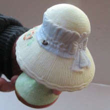 Load image into Gallery viewer, Antique Porcelain Nodder Figurine by Schafer &amp; Vater. CHERCHEZ LA FEMME. Woman in Massive Hat 
