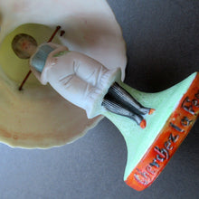 Load image into Gallery viewer, Antique Porcelain Nodder Figurine by Schafer &amp; Vater. CHERCHEZ LA FEMME. Woman in Massive Hat 
