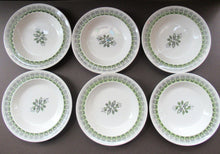 Load image into Gallery viewer, ERIC RAVILIOUS. Vintage 1950s Wedgwood SIX SOUP BOWLS. Persephone / Harvest Festival Pattern

