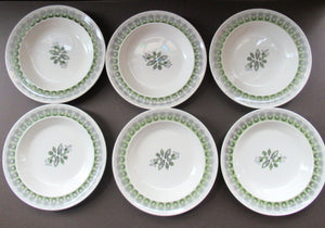 ERIC RAVILIOUS. Vintage 1950s Wedgwood SIX SOUP BOWLS. Persephone / Harvest Festival Pattern
