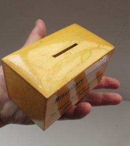 Mauchline Vintage 1930s MISSIONARY Fruitwood Collection Box